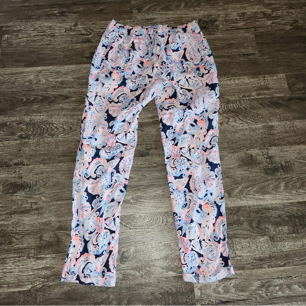 GUC size M Lilly Pulitzer Aden linen pant in high tide it’s for shore